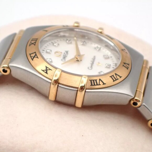 OMEGA Constellation Ladies Watch 1262.75.00 Quartz Diamond Steel Gold 300RK956 - Picture 3 of 16